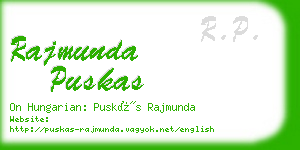 rajmunda puskas business card